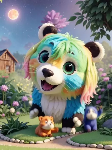 AI Video from prompt: Забавные мультяшные герои идут по извилистой тро