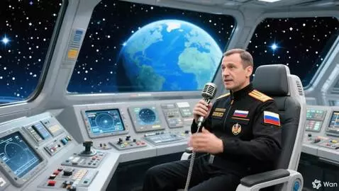 AI Video from prompt: Капитан корабля разговаривает в микрофон. И даёт