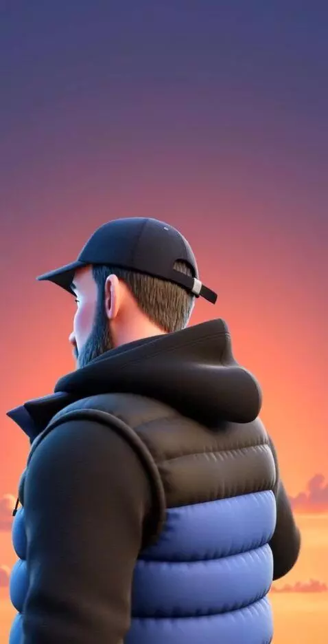 AI Video from prompt: Turns his back, extends his right hand upwards a