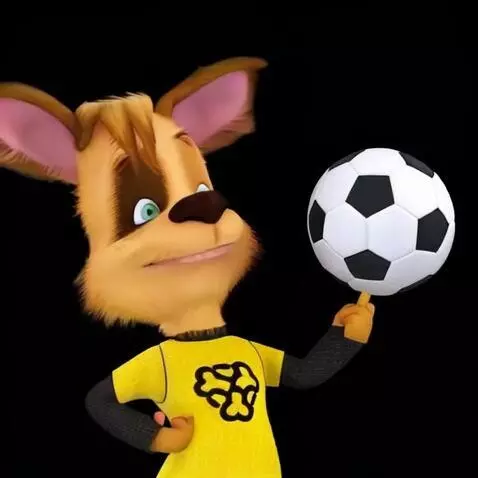 AI Video from prompt: The character becomes happy. The soccer ball tur