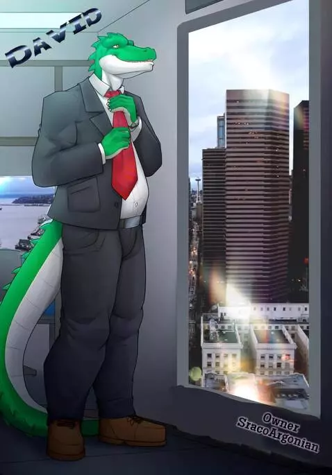 AI Video from prompt: Alligator lizard dude looking at the view in has