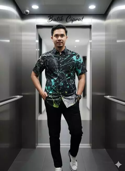 AI Video from prompt: Pria ini bergaya bagaikan model. Dengan percaya 