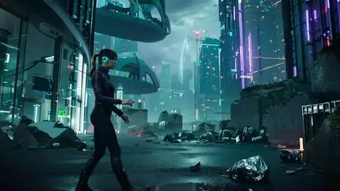AI Video from prompt: Style: 2099 year. Cyberpunk cinematic short film