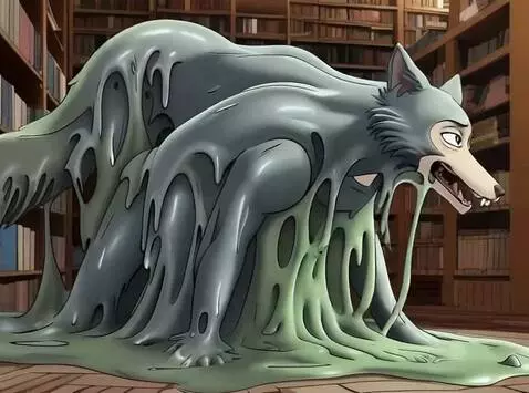 AI Video from prompt: Legoshi panics as his body melts into a goopy pu