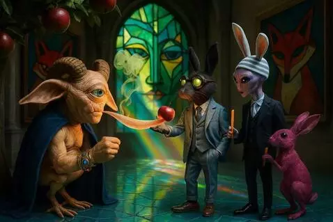 AI Video from prompt: The pipe smoke rises slowly forming the shape of