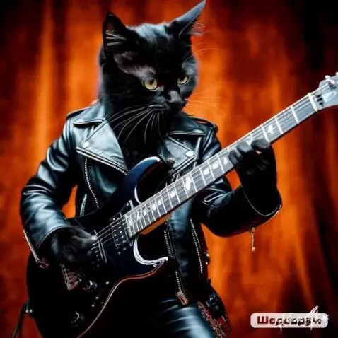 AI Video from prompt: Кот играет на гитаре