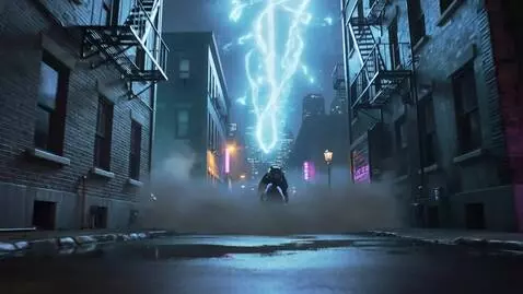 AI Video from prompt: Third-person cinematic perspective, aerial-to-gr