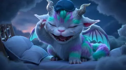 AI Video from prompt: Tye dye fluffy creature with dragon like feature