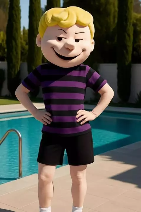 AI Video from prompt: mascot character, open hands on hips, shaking hi