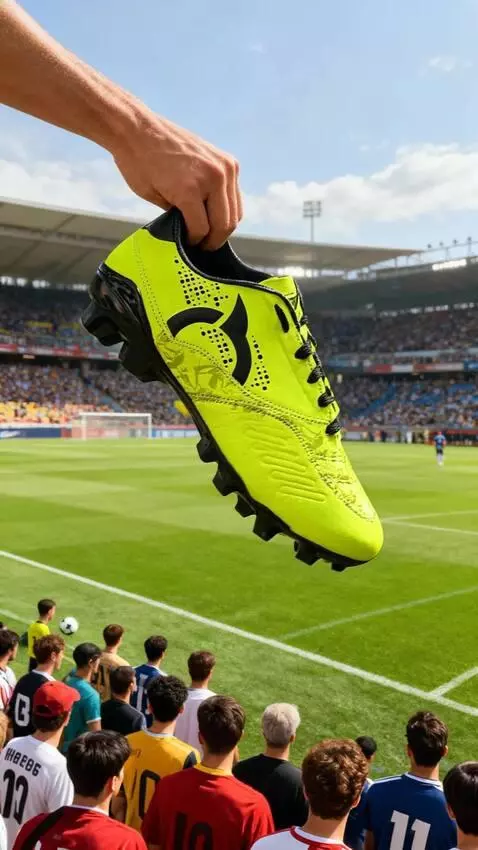 AI Video from prompt: tangan memegang sepatu sambil menggerakkan kekir