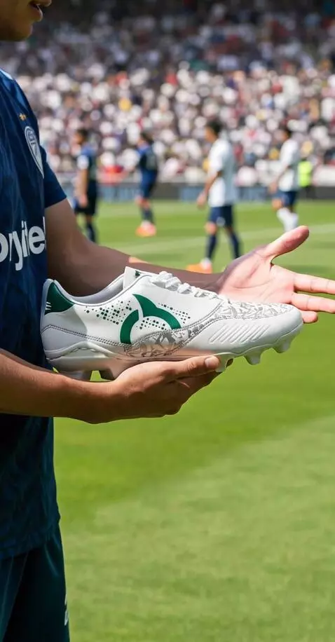 AI Video from prompt: tangan memegang sepatu sambil menggerakkan kekir