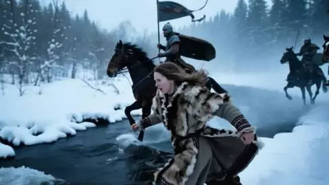 AI Video from prompt: A woman from the ancient Slavic tribe of Vyatich