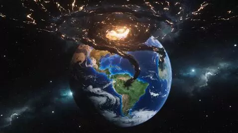 AI Video from prompt: Cinematic wide shot of planet Earth from orbit. 