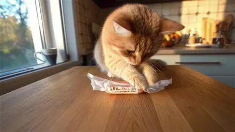 AI Video from prompt: **Сцена:** Уютная домашняя кухня, утро. Солнечны