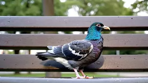 AI Video from prompt: сделай видео где голубь танцует и на него падает