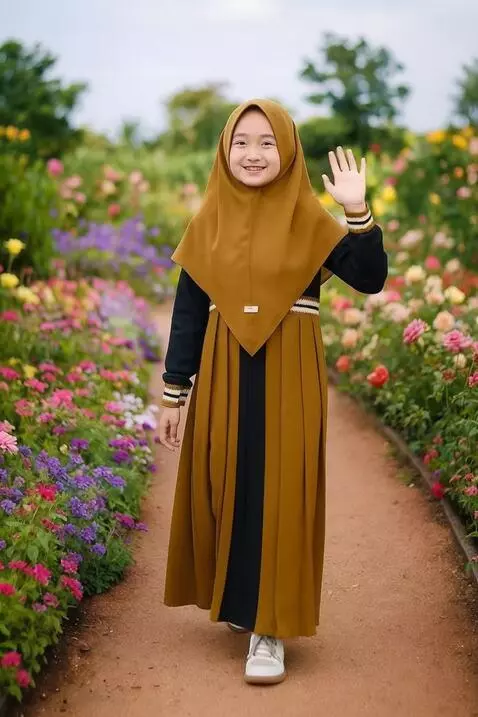 AI Video from prompt: seorang anak berjalan santai kedepan sambil ters