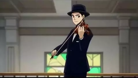 AI Video from prompt: A young man in a suit starts dancing in the beat