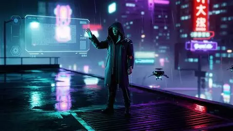 AI Video from prompt: Style: 2099 year. Cyberpunk cinematic short film