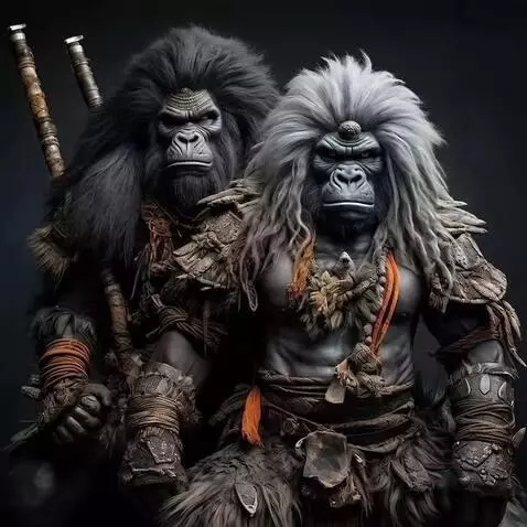 AI Video from prompt: A group of fomo warriors dancing around a huge f