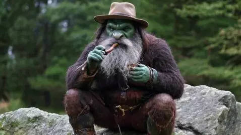 AI Video from prompt: troll smoking pipe