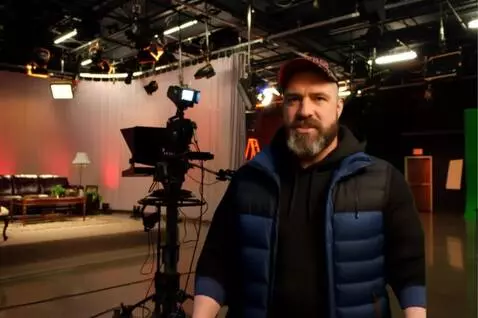 AI Video from prompt: He says: "Camera, Filming!"