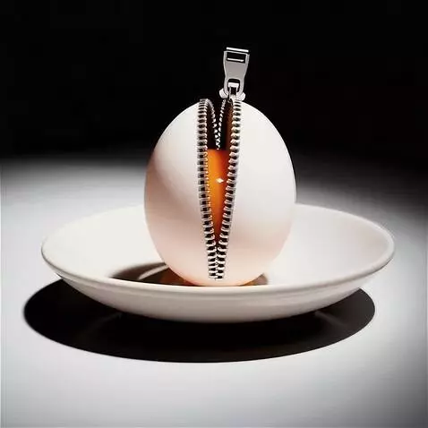 AI Video from prompt: A single pristine white egg sits on a plain whit