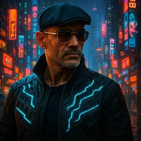 AI Video from prompt: A digital artwork in cyberpunk style features a 
