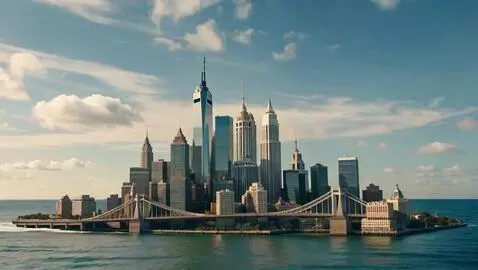 AI Video from prompt: A hyper-realistic cityscape rapidly grows upward