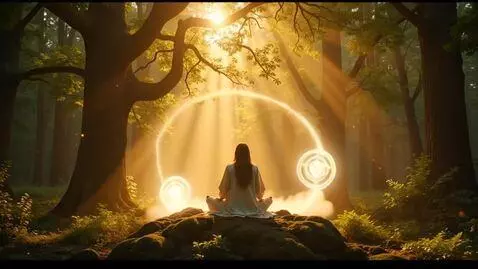 AI Video from prompt: Cinematic video of a serene spiritual scene: A m