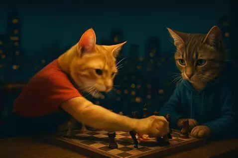 AI Video from prompt: Camiseta roja golpea con furia el tablero,figura