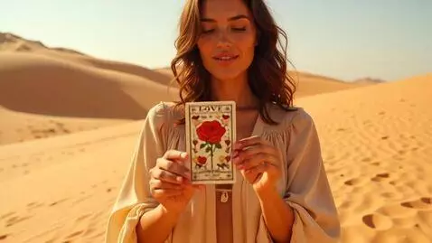 AI Video from prompt: Create a beautiful women in the desert holding t
