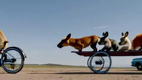 AI Video from prompt: Bears were riding On a bicycle. And behind them,