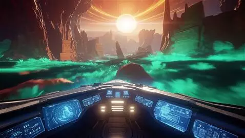 AI Video from prompt: view from cockpit cabin, cinematic footage in st