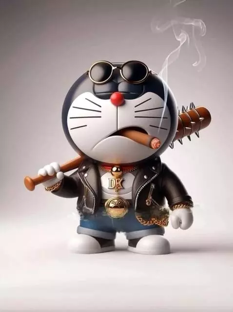 AI Video from prompt: Стилизованный Дораэмон с большими круглыми морга