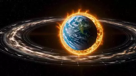 AI Video from prompt: Show the earth and sun in space rotating in the 