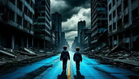 AI Video from prompt: Couple kids walk