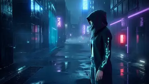 AI Video from prompt: Style: 2099 year. Cyberpunk cinematic short film
