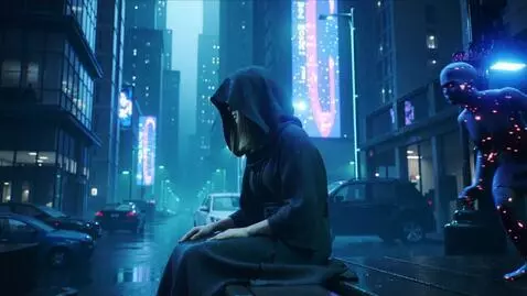 AI Video from prompt: Style: 2099 year. Cyberpunk cinematic short film