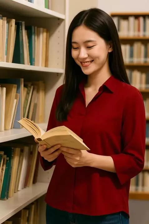 AI Video from prompt: The model laughs happily at the camera, occasion