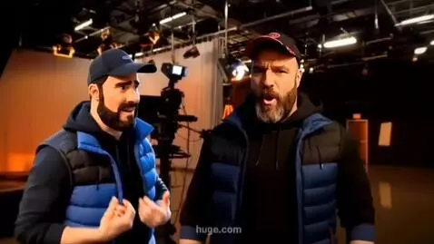 AI Video from prompt: The guy on the right is swearing, and the one on