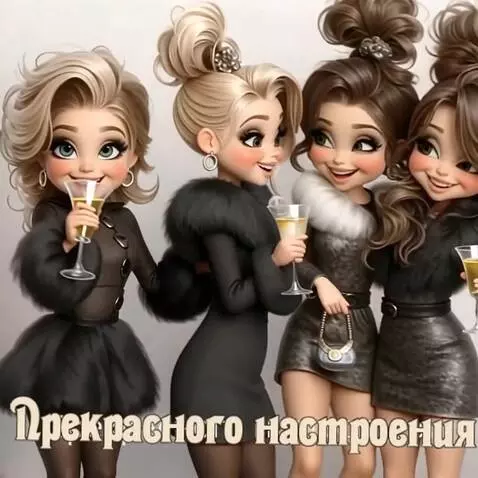 AI Video from prompt: Девушки танцуют и пьют коктейль