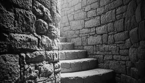 AI Video from prompt: камера движение: вверх по винтовой лестнице