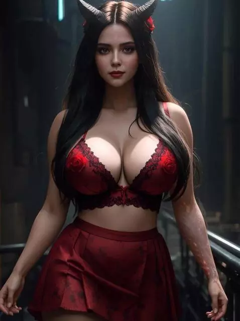 AI Video from prompt: The girl stands in one place, slowly moves her b