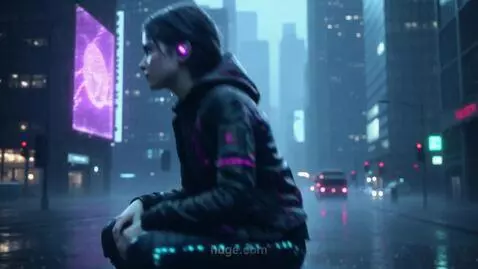 AI Video from prompt: Style: 2099 year. Cyberpunk cinematic short film