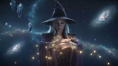 AI Video from prompt: space witch starts animation