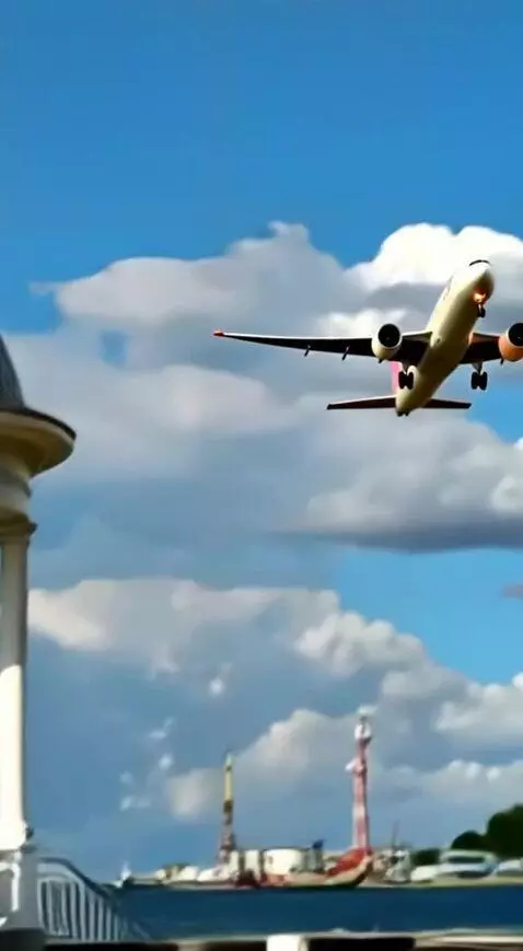 AI Video from prompt: Самолёт летит горит