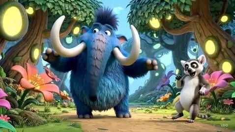 AI Video from prompt: They dance and sing: "Sunny morning, Sunny day, 