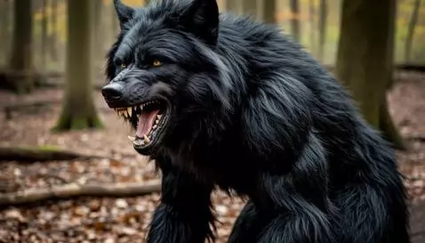 AI Video from prompt: Black werewolf talks