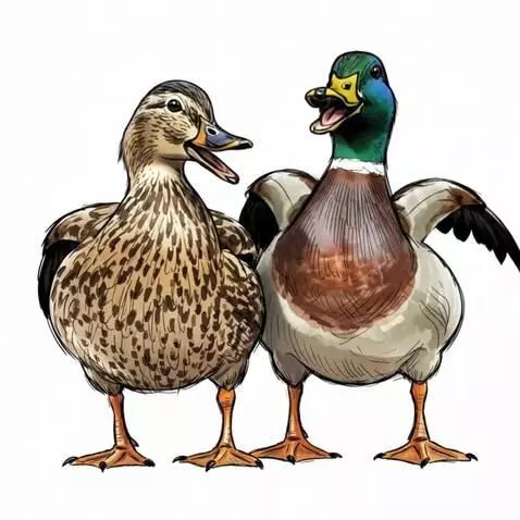AI Video from prompt: Cheerful ducks are croaking