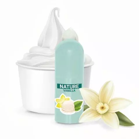 AI Video from prompt: Nature Vanilla lipstick stands next to a cup of 